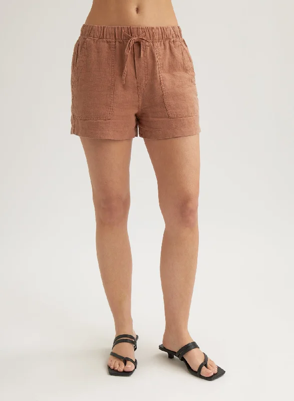 Designer Pants-Pocket Short - Terracotta Brown