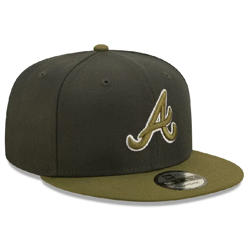 Knit Hat-New Era Atlanta Braves 2-Tone Color Pack 9FIFTY Snapback Hat-Grey/Olive