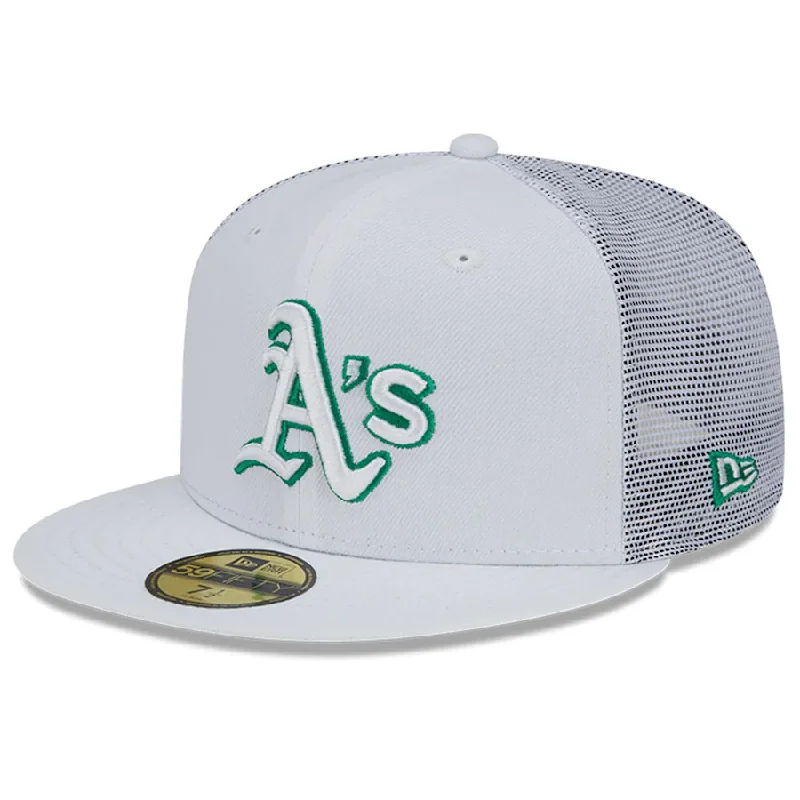 Breathable Hat-New Era Oakland Athletics  2022 Batting Practice 59FIFTY Fitted Hat - White