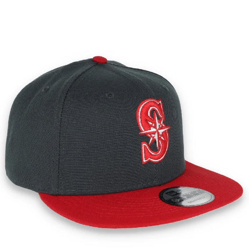 Trendy Snapback Hat-New Era Seattle Mariners 2-Tone Color Pack 9FIFTY Snapback Hat-Grey/Scarlet