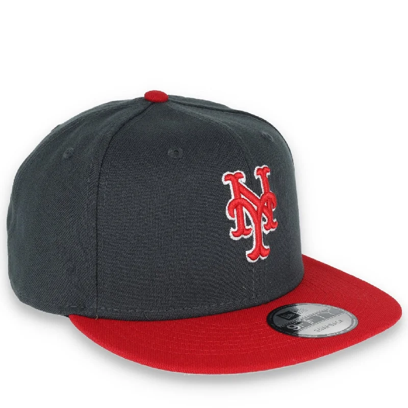 Statement Bucket Hat-New Era New York Mets 2-Tone Color Pack 9FIFTY Snapback Hat- Grey/Scarlet