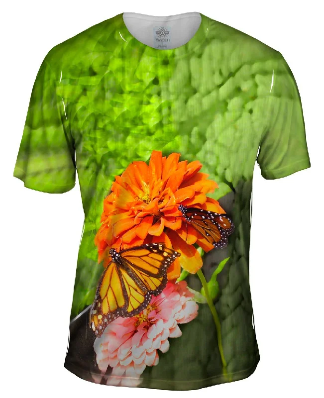 Customizable T-Shirt-Flowers And Butterflies