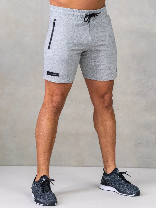 Tailored Shorts-Endurance Track Shorts - Grey Marl