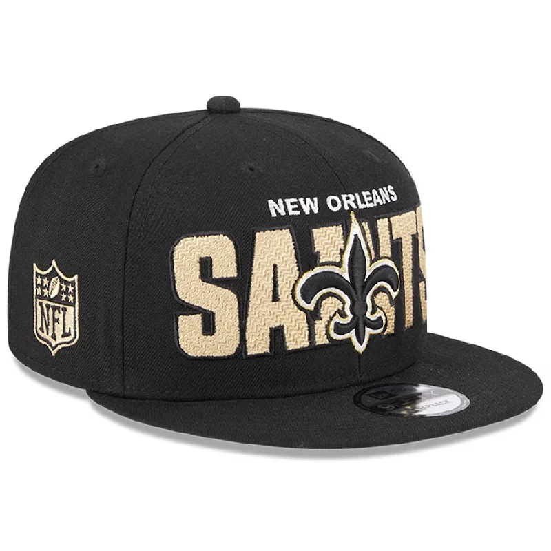 Baseball Hat-New Era Men's New Orleans Saints 2023 NFL Draft 9FIFTY Snapback-Black