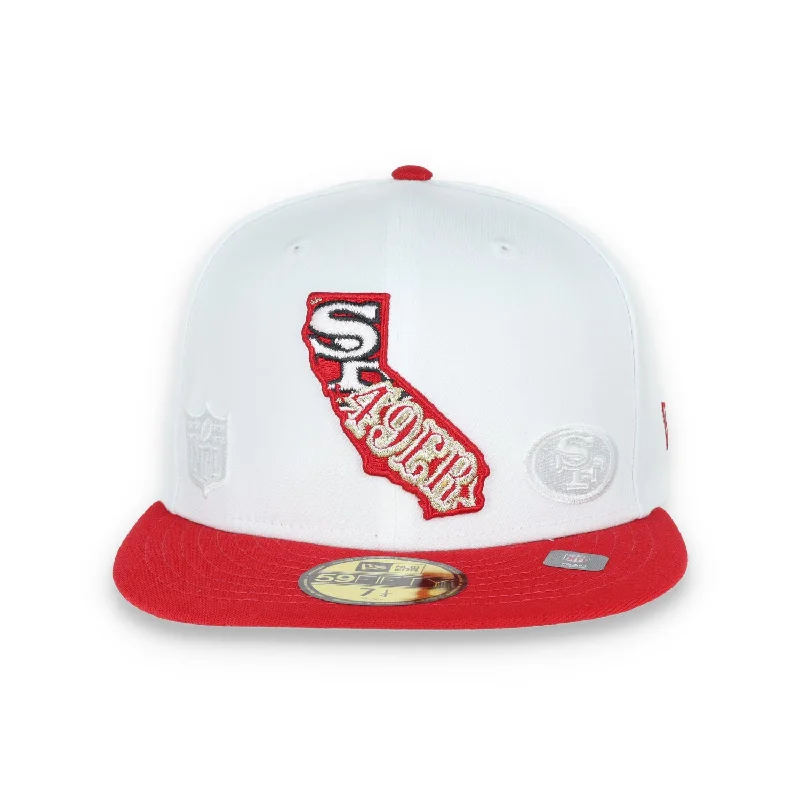 Padded Hat-New Era San Francisco 49ers State E1 59FIFTY Fitted Hat- White/Red