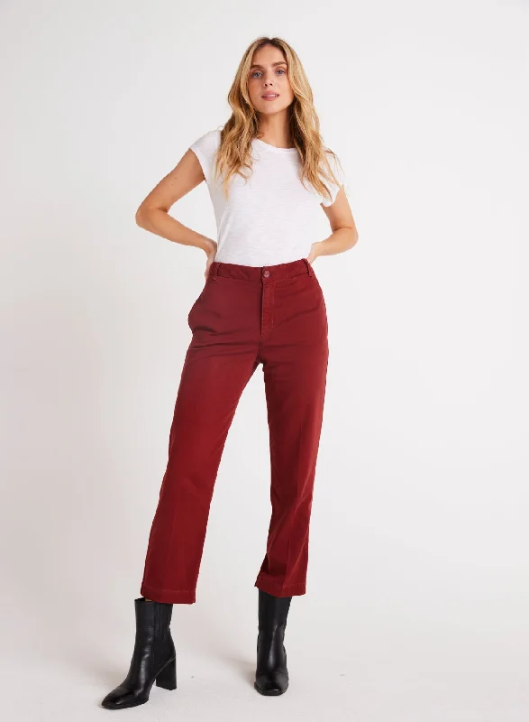 Vintage Pants-Jess Crease Line Trouser - Red Mahogany