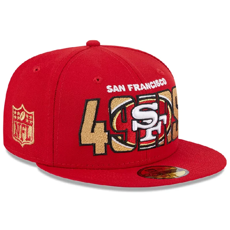 Custom Text Hat-New Era San Francisco 49ers 2023 NFL Draft 59FIFTY Fitted Hat-Scarlet