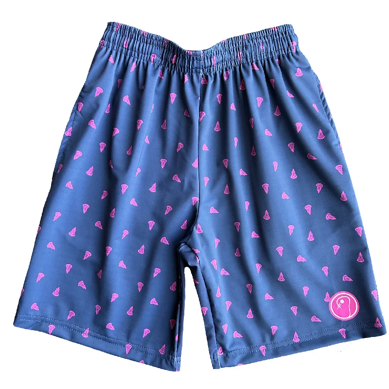 Modern Shorts-Mens Prep Lacrosse Shorts - Navy and Pink