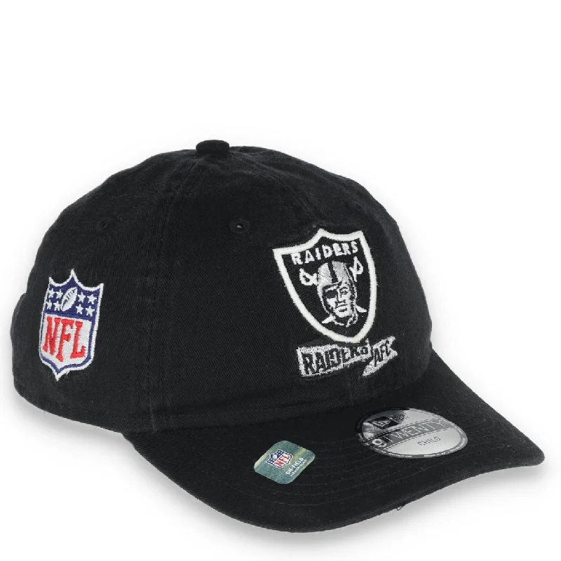 Team Logo Hat-NEW ERA YOUTH LAS VEGAS RAIDERS ON-FIELD 9TWENTY ADJUSTABLE HAT