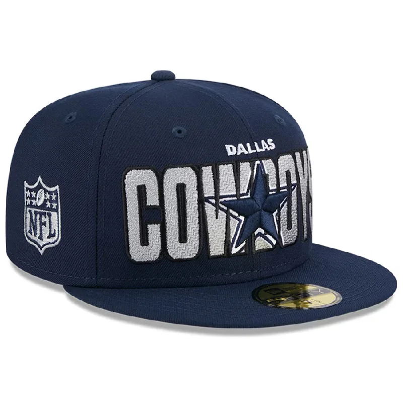 Fun Graphic Hat-New Era Men's Dallas Cowboys Navy 2023 NFL Draft 59FIFTY Fitted Hat