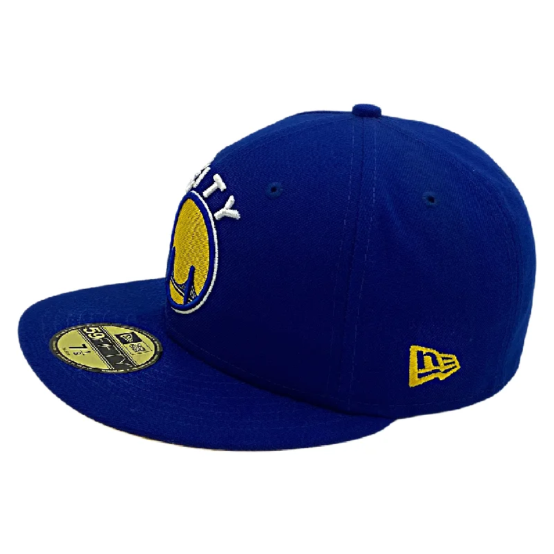 Stylish Knit Hat-GOLDEN STATE WARRIORS THE CITY NEW ERA 59FIFTY HAT-BLUE/YELLOW