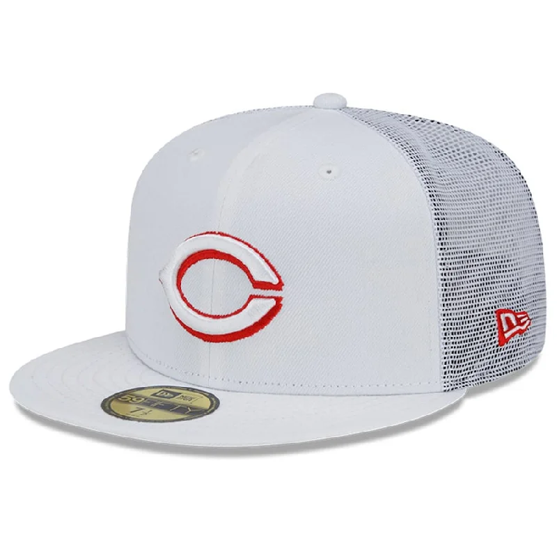 Lightweight Hat-Cincinnati Reds New Era 2022 Batting Practice 59FIFTY Fitted Hat - White