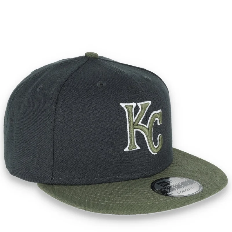 Outdoor Hat-New Era Kansas Royals 2-Tone Color Pack 9Fifty Snapback Hat- Grey/Olive