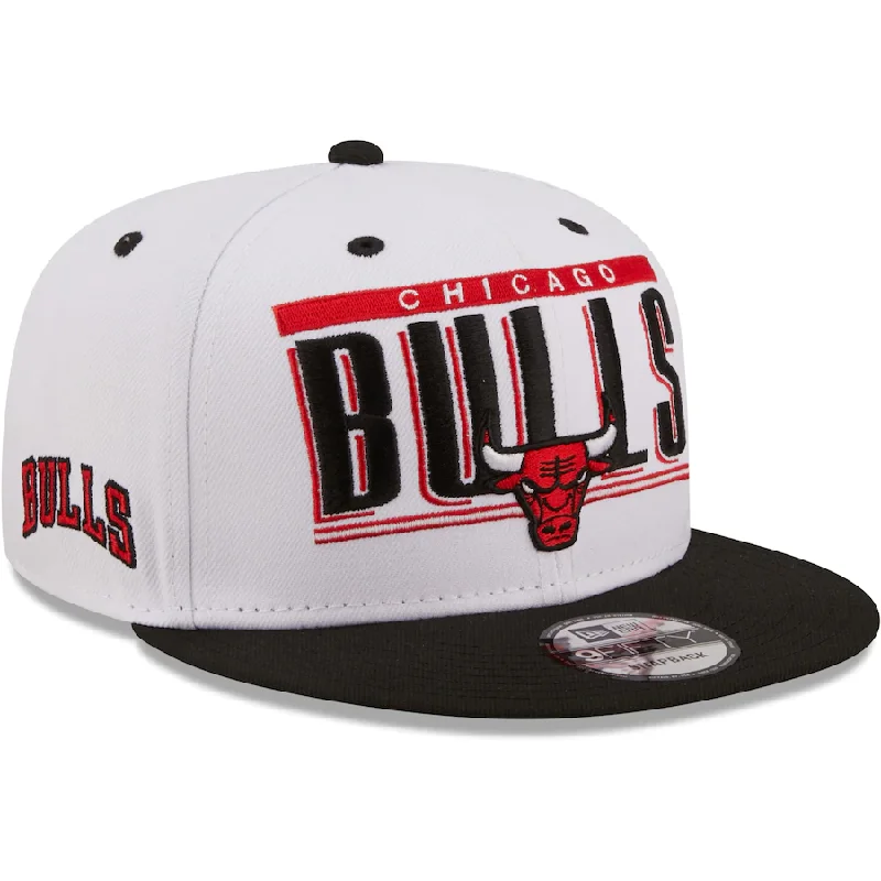 Beanie Hat-New Era Chicago Bulls Retro Title 9FIFTY Snapback Hat - White/Black