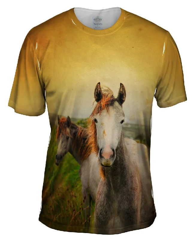 Funny Animal T-Shirt-Duo Paint Horses