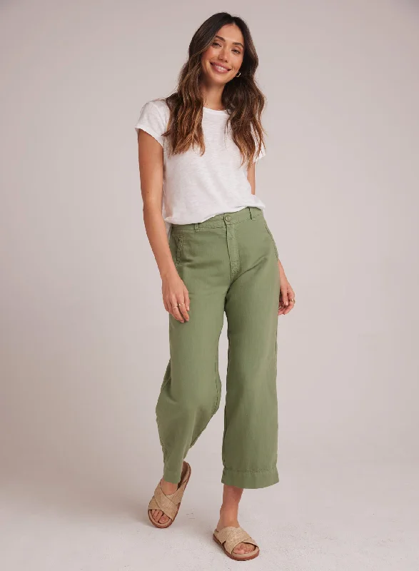 Soft Stretch Pants-Claire Welt Pocket Crop - Lush Foliage