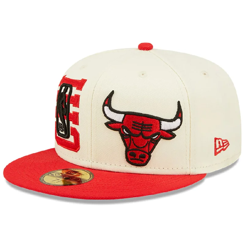 Iconic Outdoor Hat-Chicago Bulls New Era 2022 NBA Draft 59FIFTY Fitted Hat - Cream/Red