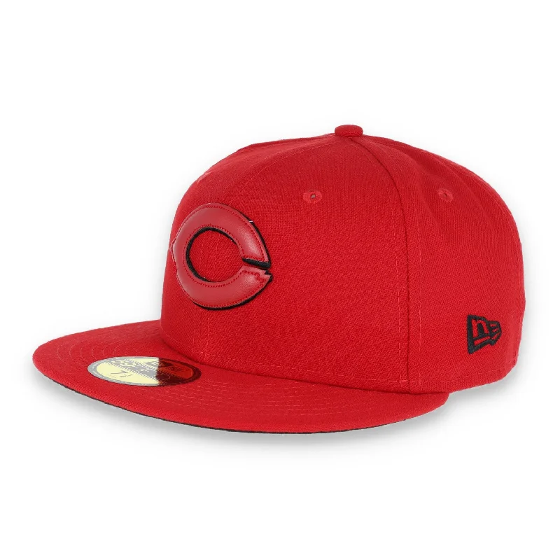 Outdoor Sports Hat-CINCINNATI REDS NEW ERA 59FIFTY FITTED LEATHER -RED