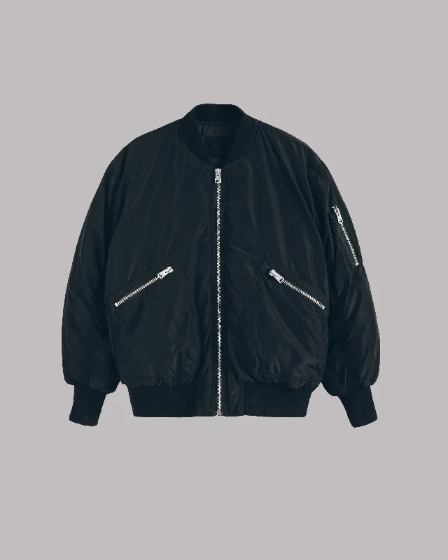 Classic Wool Jacket-The Black Bomber Jacket