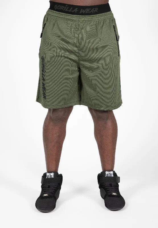 Loose Fit Casual Shorts-Mercury Mesh Shorts - Army Green/Black