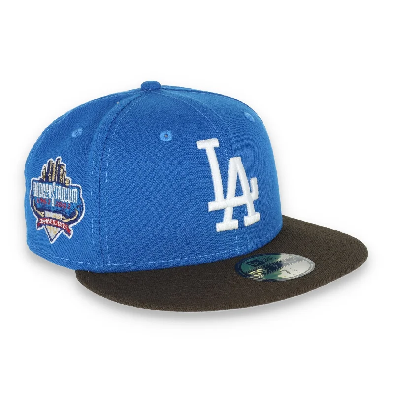 All-Weather Hat-New Era Los Angeles Dodgers 40th Anniversary Side Patch 59FIFTY Fitted  Mystic Blue/Brown