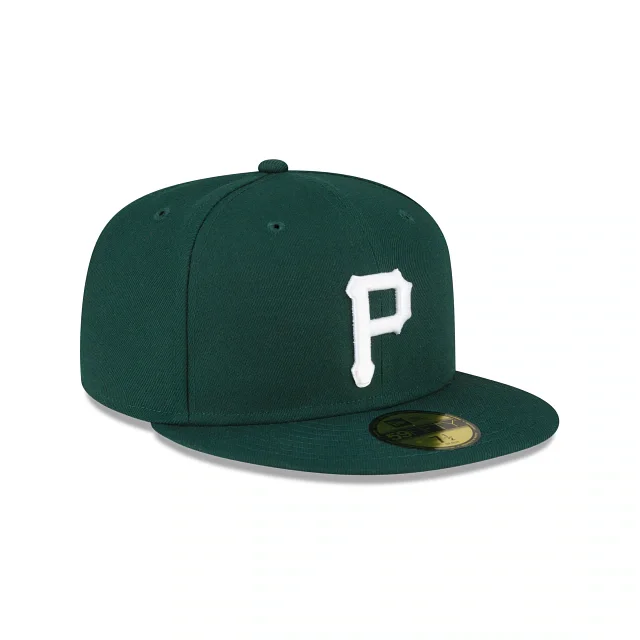 Personalized Hat-New Era Pittsburgh Pirates 59FIFTY Fitted Hat- Dark Green