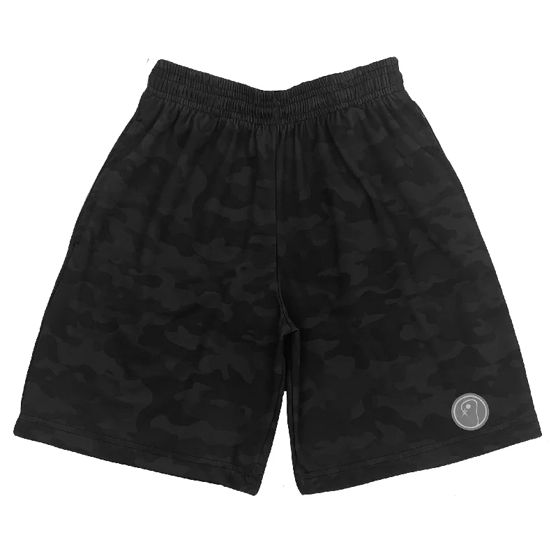 Relaxed Fit Shorts-Boys Camo Lacrosse Shorts - Black