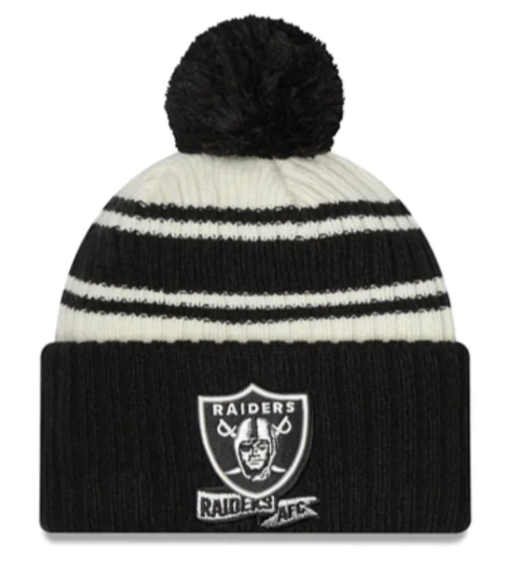 Visor Hat-New Era LAS VEGAS RAIDERS Cold Weather Pom Knit