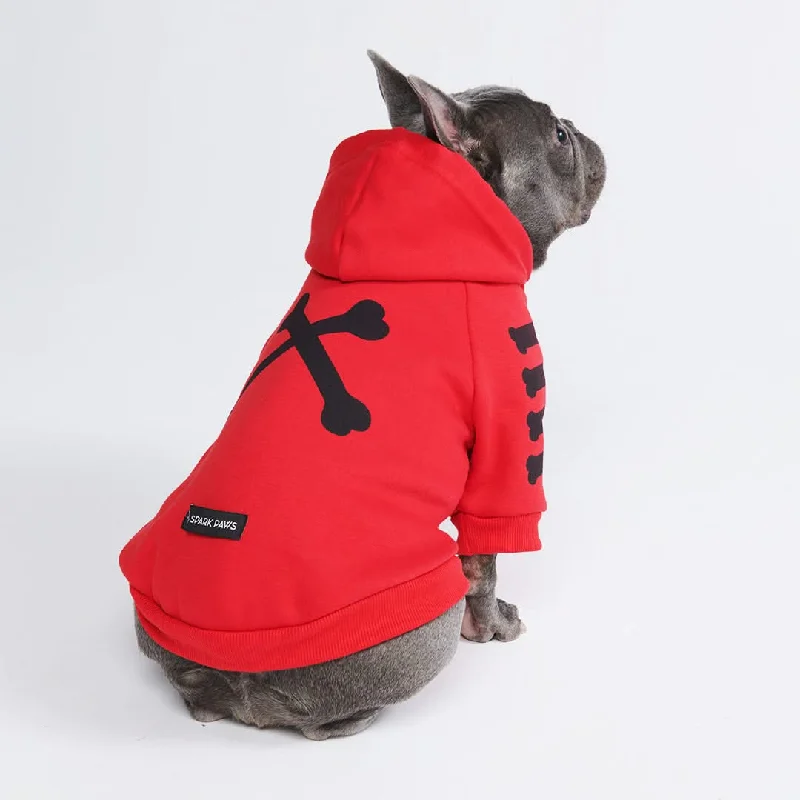 Comfortable Fit Hoodie-"WOOF" Dog Hoodie - Red (SIZE S & M)