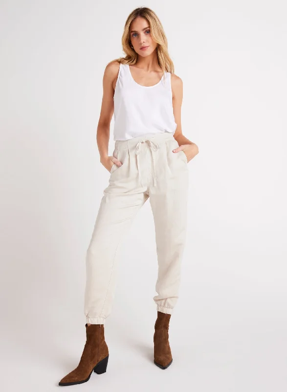 Custom Fit Pants-Luna Pleat Front Jogger - Soft Pearl