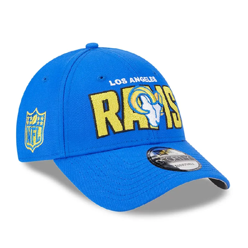 Lightweight Outdoor Hat-New Era Los Angeles Rams 2023 NFL Draft 9FORTY Adjustable Hat - Royal