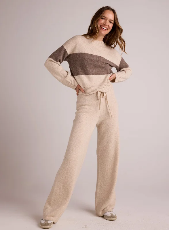 Dress Pants-Wide Leg Sweatpant - Ivory Oat