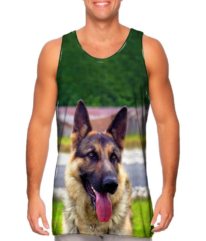 Mesh Tank-Sitting Proud German Sheperd