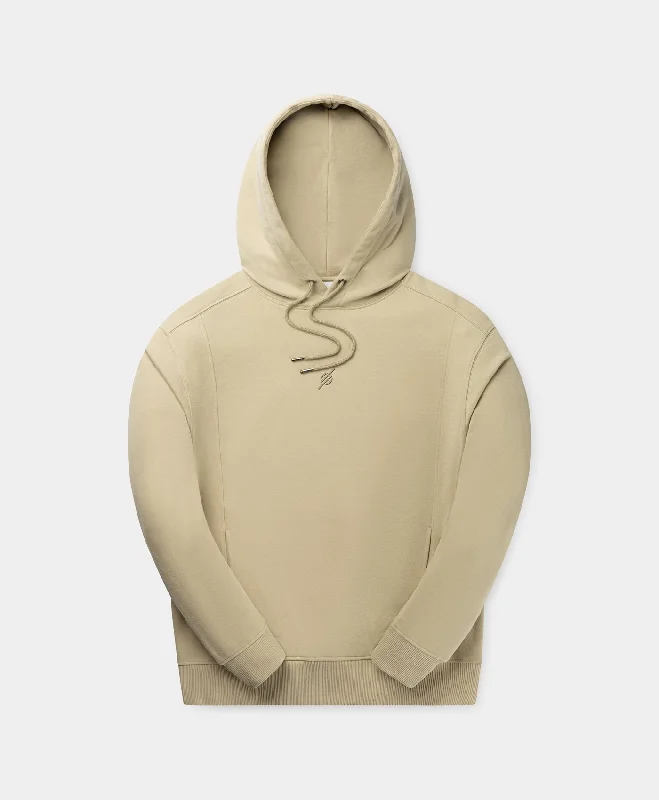 Warm Pullover Hoodie-Pelican Beige Mono Oversized Hoodie