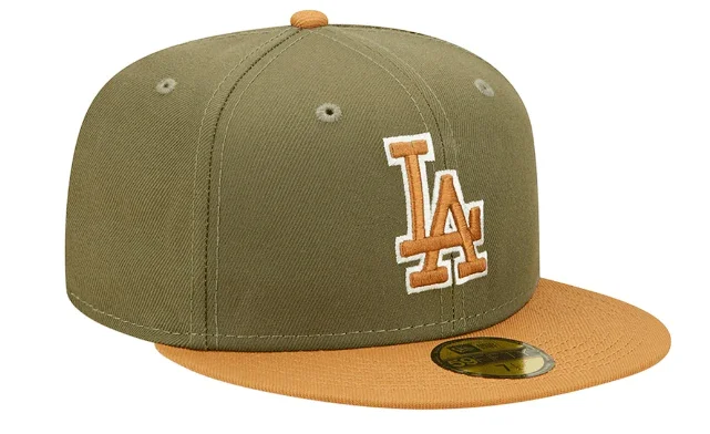 Performance Hat-New Era Los Angeles Dodgers Two-Tone Color Pack 59Fifty Fitted Hat-Olive/Tan