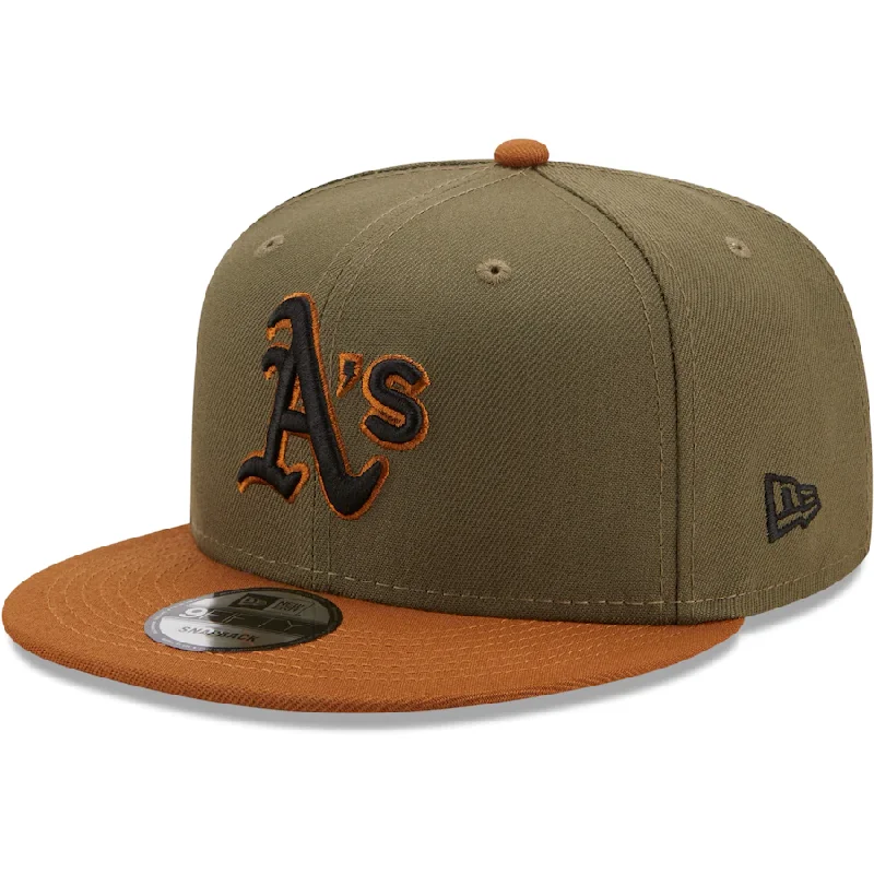 Warm Beanie Hat-Oakland Athletics New Era Color Pack 2-Tone 9FIFTY Snapback Hat- Olive/Brown