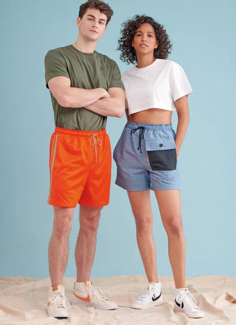 Loose Fit Casual Shorts-Simplicity Unisex Shorts S9795