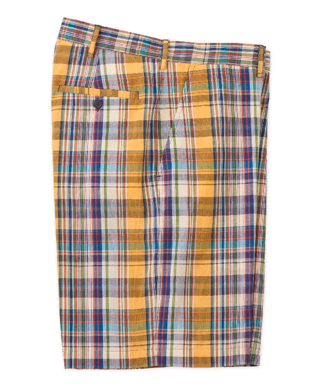 Casual Shorts-Madras Plaid Shorts