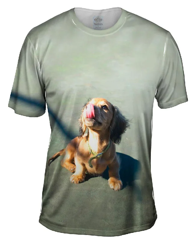 Designer T-Shirt-Face Lick Dachshund