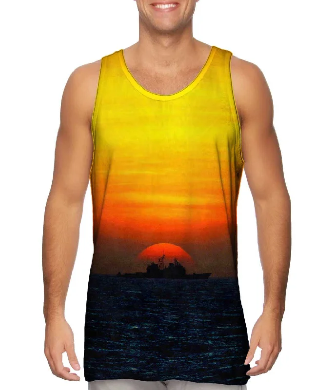 Athletic Vest-Ship With Setting Sun