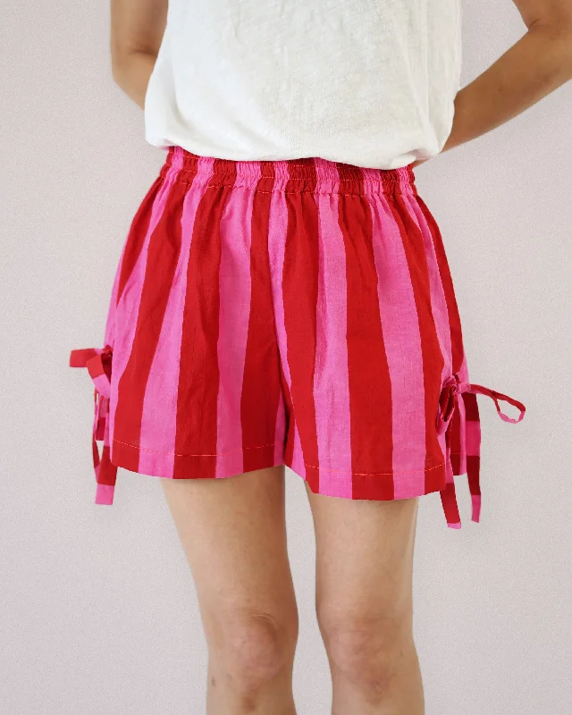 Casual Shorts-Matchy Matchy Bow Boxer Shorts