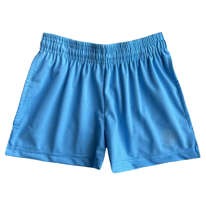 Floral Print Shorts-Girls Lacrosse Shorts - Blue