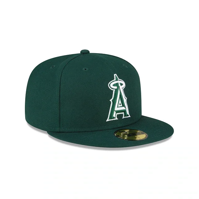 Protective Beach Hat-New Era Anaheim Angels  59FIFTY Fitted Hat- Dark Green