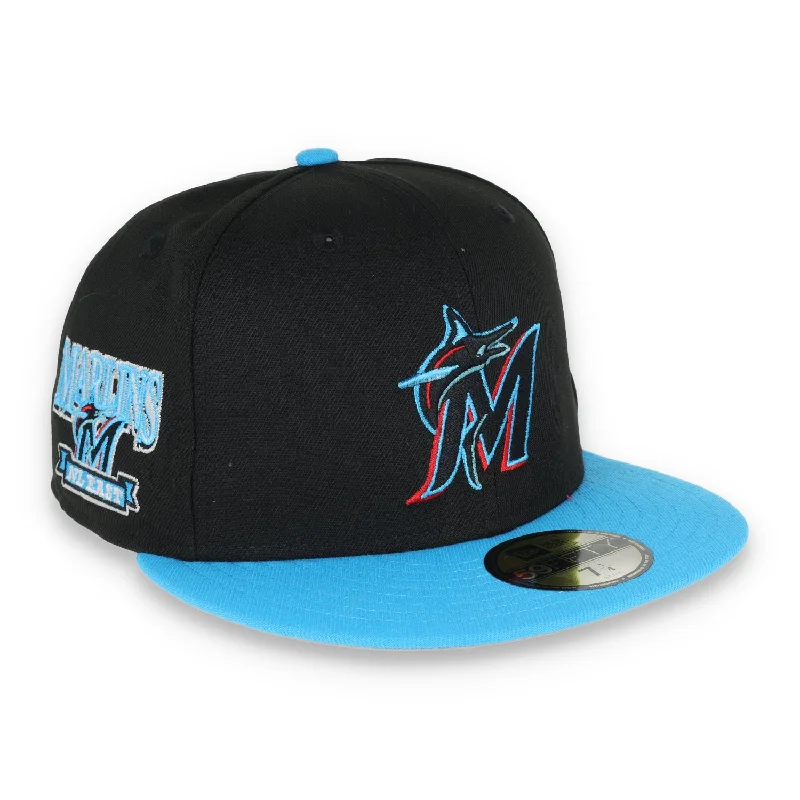 Beach Hat-New Era Miami Marlins NL East S 59FIFTY Fitted - Black/Blue