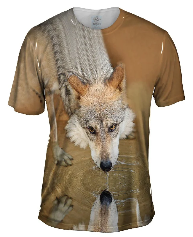 Cool Print T-Shirt-Deep Stare Wolf