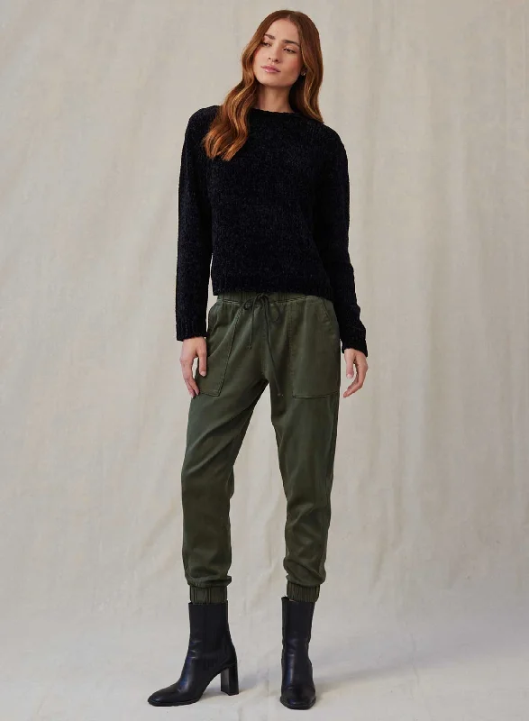 Warm Pants-Pocket Jogger - Italian Herb