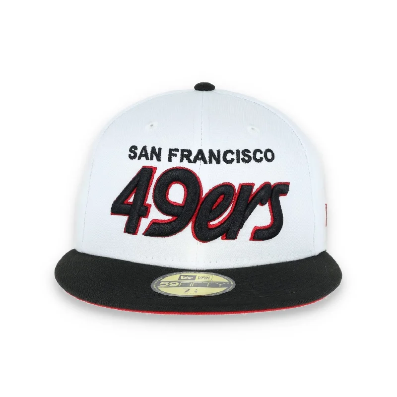 Fashionable Hat-NEW ERA SAN FRANCISCO 49ERS 59FIFTY FITTED SCRIPT HAT-White