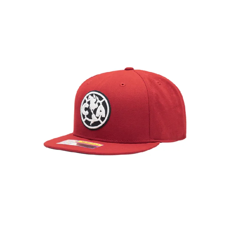 Custom Logo Hat-FAN INK CLUB AMERICA SCARLET CRAYON SNAPBACK