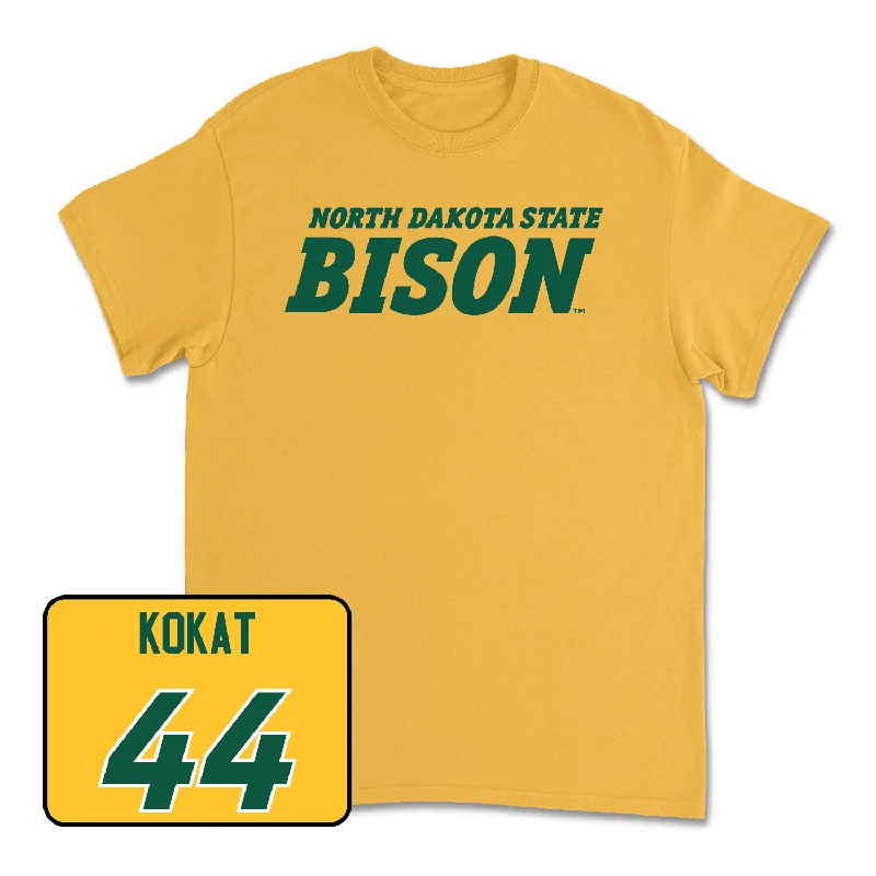 Fashionable T-Shirt-Gold Football Bison Tee - Luke Kokat