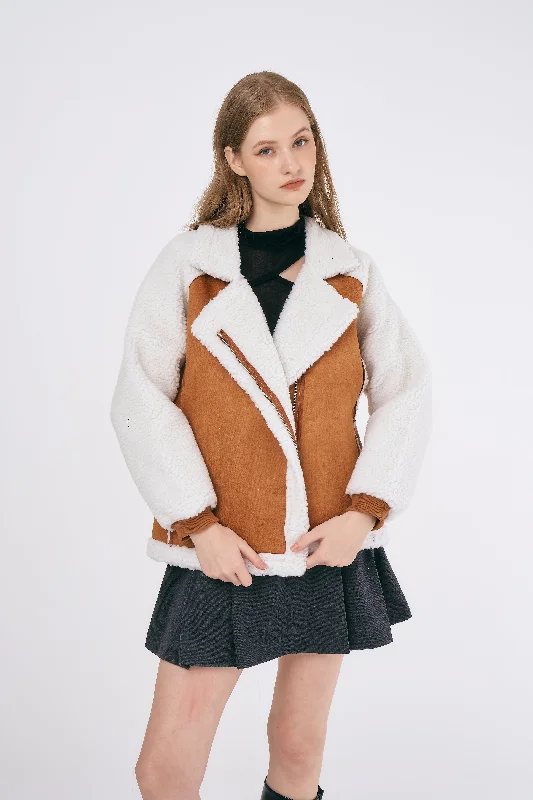 Denim Jacket-Gianna Faux Shearling Jacket